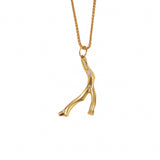 Coral Branch Wishbone Pendant