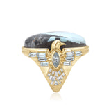 Mama Pajaros Blue Moon Turquoise & Diamond Ring