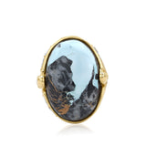 Mama Pajaros Blue Moon Turquoise & Diamond Ring