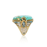 Mama Pajaros #8 Turquoise & Diamond Ring