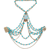 Turquoise Hand Flower in Opal & Diamonds RTS